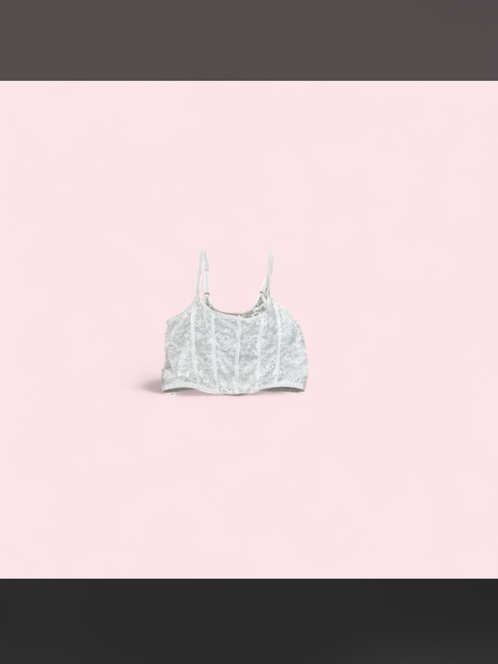 White Lace Crop Cami Top - Unbranded